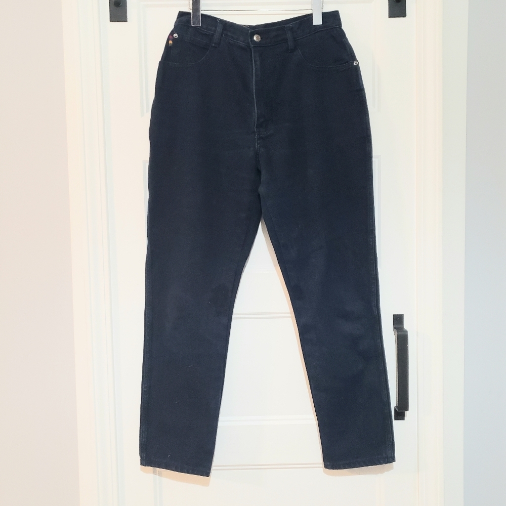PS Gitano Womens12 High Waist Mom Jeans Taper Dark Wash Denim 30x30 Vintage 90s